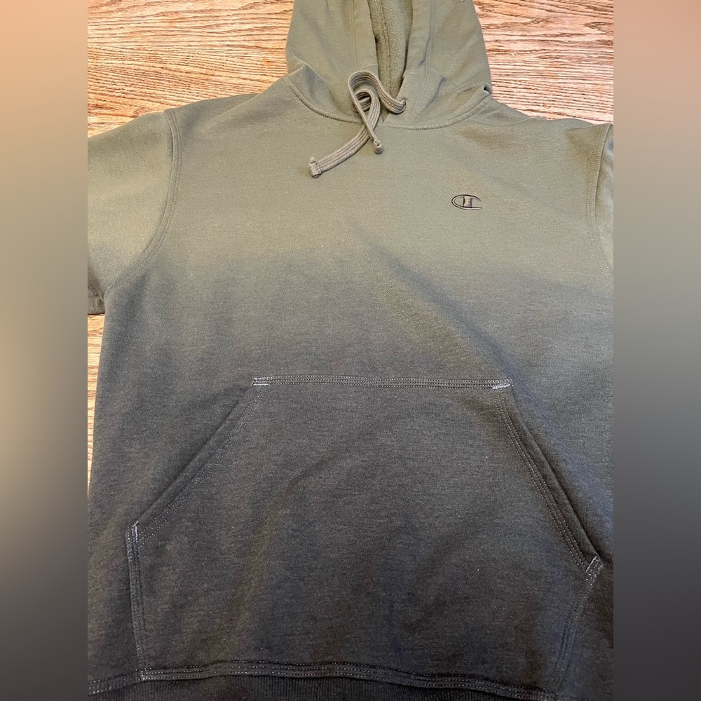 Men’s small Champion green fade to charcoal hoodie